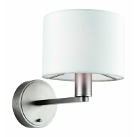 Wall Light Nickel And White Faux Silk