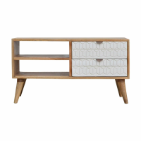 White Painted Geo Media Unit