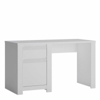 Modern White Painted 1 Door 1 Drawer Single Pedestal Dressing Table 75x130cm