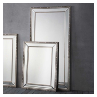 Modern Style Rectangular Pewter Metal Geometric Inlay Wall Mirror 170.5x84cm