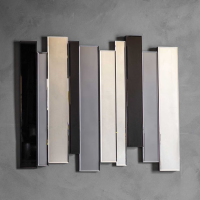 Irregular Shaped Wall Mirror Mixed Tones Multi Coloured Strips 80 x 70cm