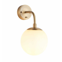 Modern Style Antique Brass Ceiling Wall Light With Opal Glass Shade 29 x 15cm
