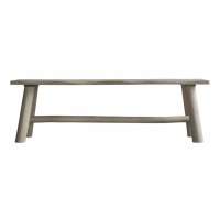 Rustic Natural Wood Grey Dining Room Long Dining Kitchen Bench 145x35x44cm