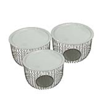 Value Arjun Set Of 3 Chrome And White Tables