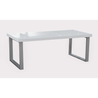 Large Modern High Gloss White Lounge Coffee Table with Chrome Legs 120cm Wide