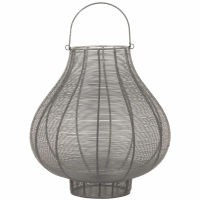 Large Glowray Silver And Grey Bulbous Wire Lantern