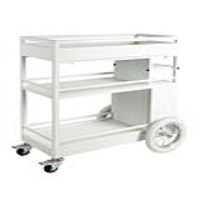 Modern White Painted Outdoor Tea Cake Drinks Hostess Serving Trolley
