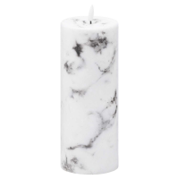 Luxe Collection Natural Glow 3.5 x 9cm White Marble Effect LED Candle