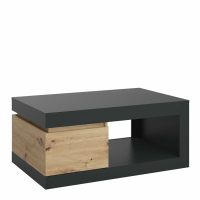 Luci 1 drawer coffee table in Platinum and Oak