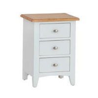 Modern Style White Painted 3 Drawer Wooden Bedside Cabinet With Metal Knobs 58 x 42cm