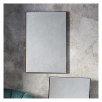 Simple Modern Bronze Finish Metal Framed Rectangular Wall Mirror 90 x 60 x 3cm