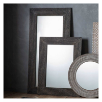 Modern Style Mango Wood Charcoal Grey Finish Rectangular Leaner Mirror 183 x 91cm