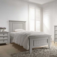 Mila Clay Painted Poplar Wood 3ft Single Panelled Bed Frame