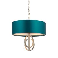 Medium Silver Teal 3 Pendant Light SilverTeal