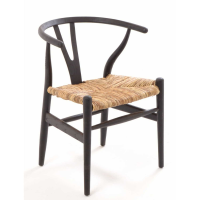 Shoreditch Black Chair With Rush Seat