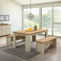 Dining Table 150 Cm With 2 Benches Set