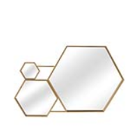 Value 100cm Gold Hexagon Wall Mirror