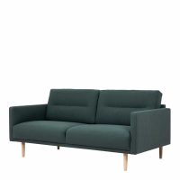 Trendy Wide Dark Green Fabric Upholstery 2.5 Seater Living Sofa With Oak Legs 79x175cm
