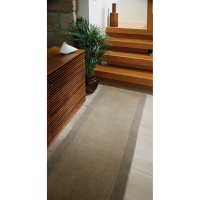 Origins Borders Natural Taupe Grey Hand Tufted Rug 67x200cm