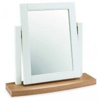 Hampstead Two Tone Ivory Painted Oak Vanity Dressing Table Swing Mirror 54x52x18cm