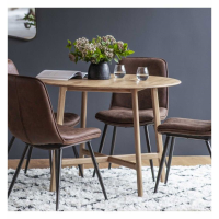 Modern Style European Oak Wood Round Kitchen Dining Room Table 75 x 100cm