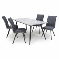 Arden Medium and 4 Ariel Dark Grey Dining Set