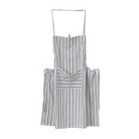 Organic Cotton Stripe Apron Charcoal