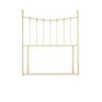 4ft Small Double Bed Metal Headboard Ivory Gloss French Style Finials 120cm Wide