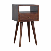 Petite Rich Cherry Finish Bedroom Bedside Cabinet With 1 Drawer And 1 Open Slot 57x30cm