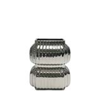 Medium Silver Ribbed Vase
