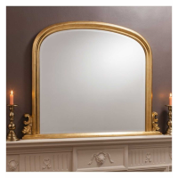 Vintage Antique Gold Framed Arched Overmantel Wall Mirror 118 x 94cm