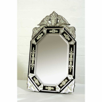 Venetian Table Mirror Hexagonal Black