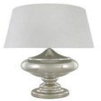 Silver Chrome Glass Statement Table Lamp With White Shade