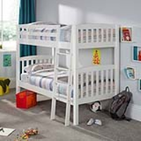 White Painted Wooden Kids Children Bunk Bed 90cm 3ft Single Shaker Style