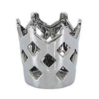 Value Medium 12cm Silver Crown Tealight Holder