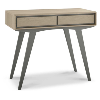 Modern Oak and Grey Dressing Table Desk 2 Drawers Tapered Legs