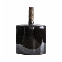 Flask Vase Lava Black