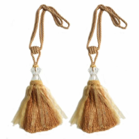Gold Tassel With Crystal Pair