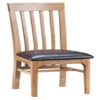 Modern Natural Oak Wood Slatted Back Dining Chair With Soft Seat 105x41cm