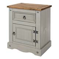 Corona Grey 1 Door, 1 Drawer Bedside Cabinet