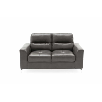 Modern 2 Seater Grey Sofa with Lothaire Fabric Body and Chrome Legs Grey 88x146cm