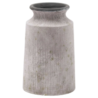 Rustic Cream Urn Shape Ceramic Stone Finish Flower Vase 19cm Diameter