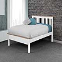 Newman Scandi Shaker Style White Painted Pine 135cm 4ft6in Double Bed Frame