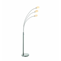 Modern Unique Style Satin Nickel and Warm White Glass 3 Floor Lamp 180 x 28cm
