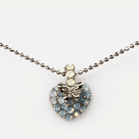 Air Blue Wtw Heart Butterfly Necklace