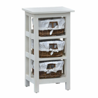 White 3 Rattan Drawer