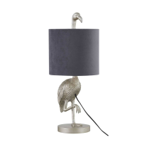 Florence The Flamingo Silver Table Lamp With Grey Shade