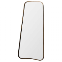 Gold Painted Leaner Floor Mirror Curved Rounded Edges 122 x 58.5cm