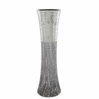 Silver And Grey Hourglass Shaped Vase