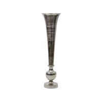 Silver Textured Aluminium Metal Giant 145cm Tall Trumpet Flower Vase 39cm Diameter
